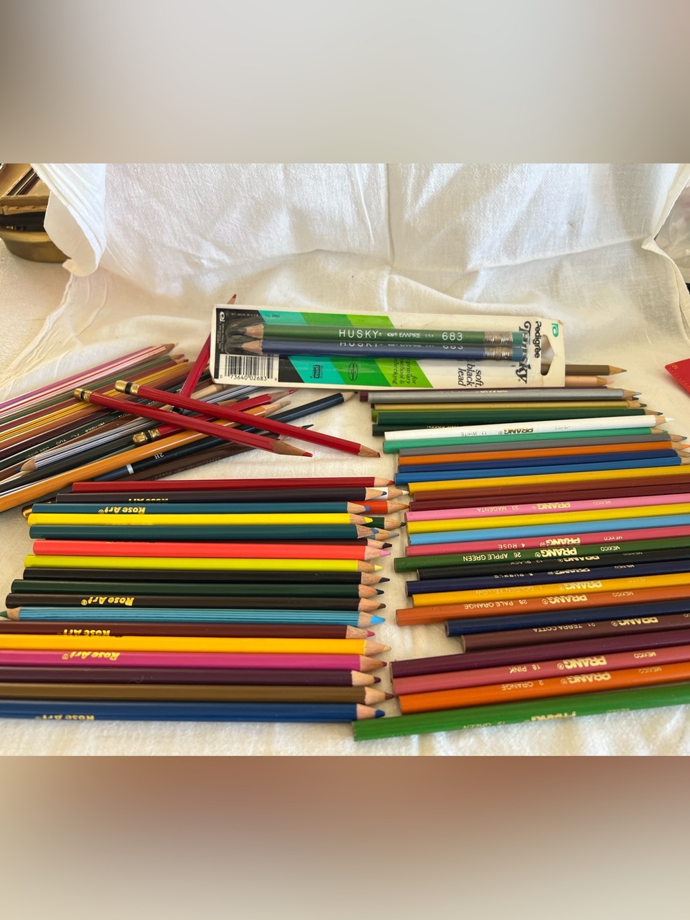 Large lot of colored pencils. Prang, Rose Art Dixon & Husky 60+